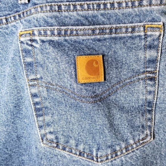 Carhartt Jeans Mens 50X30 Flannel Lined Relaxed Fit Straight B172 Work Outdoor - Picture 5 of 7